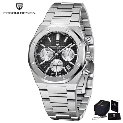 2025 PAGANI DESIGN PD1707 Mens Quartz Wristwatches 40MM Stainless Steel Sapphire Glass Waterproof Luxury Clock Gift Reloj Hombre