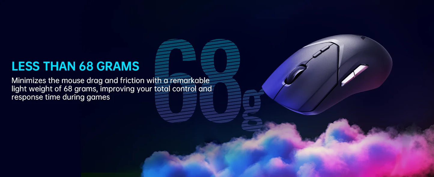 Rapoo VT9PRO PAW3398 Wireless Gaming Mouse 68g Wired Programmable Ergonomic Mice 26000DPI Type C Rechargeable Pc Gamer Accessory