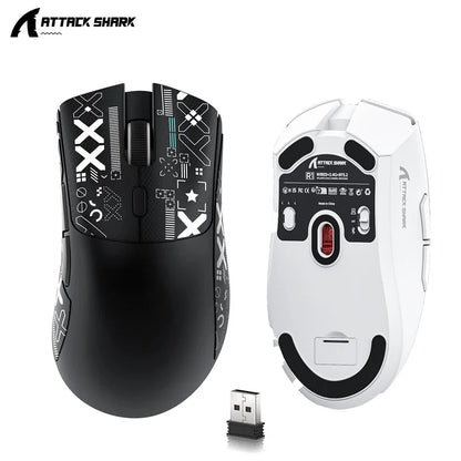 Attack Shark R1 lahka brezžična gaming miška Bluetooth 2.4G PAW3311 18000DPI ergonomska miška z makri