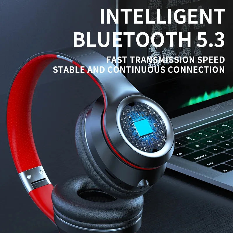 Shoumi Newest Wireless Headphones Bluetooth Earphones Large Headset Helmets with Mic Support TF-Card Mp3 Play display screen