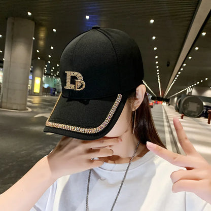 CNTANG 2024 Fashion Diamond D Letter Baseball Cap For Women Snapback Summer Outdoor Sun Protection Hat Autumn Casual Ladies Caps