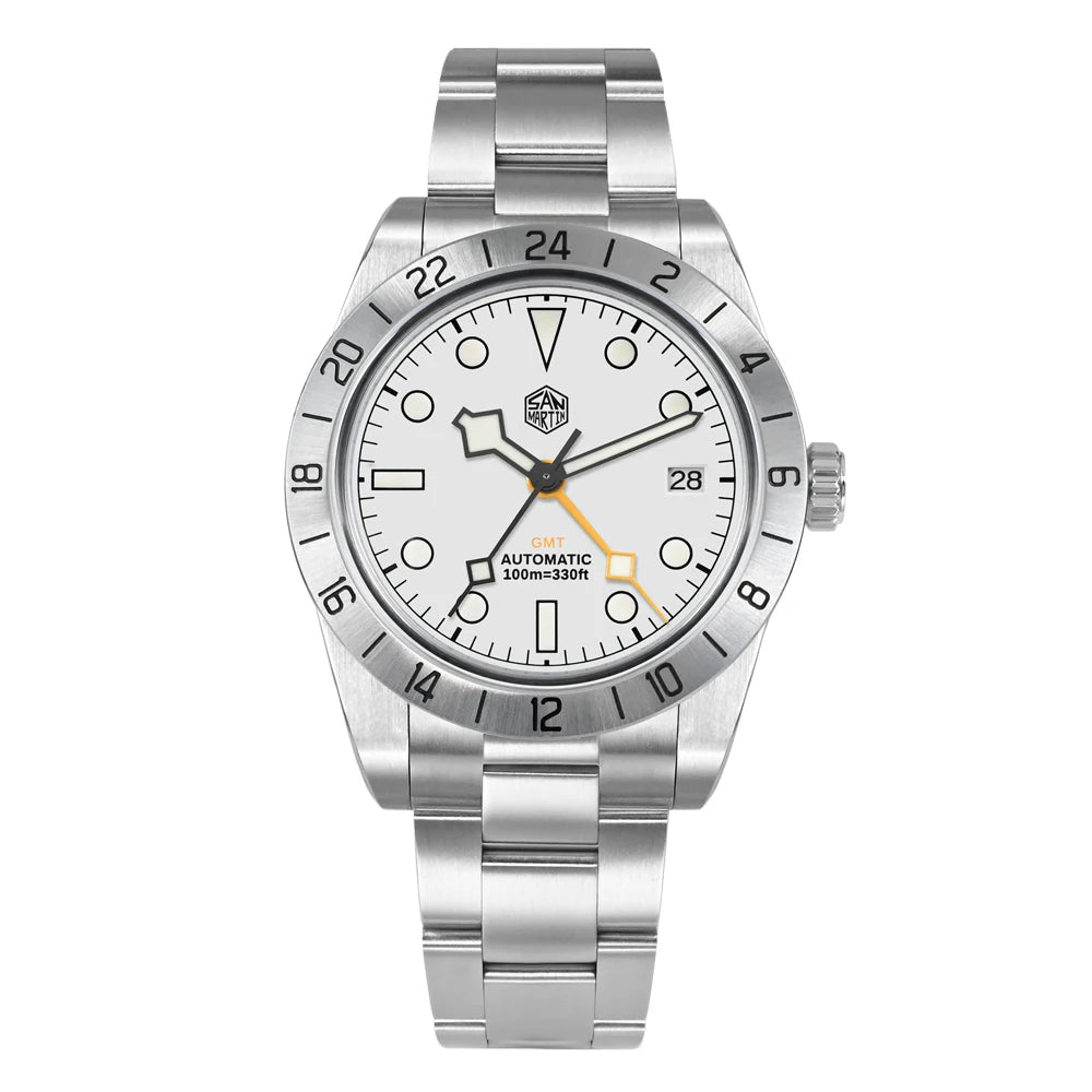 San Martin New 39mm NH34 BB GMT Automatic Mechanical Watch Sport Watch Sapphire Luminous Waterproof 100m for Men Relogio SN0054