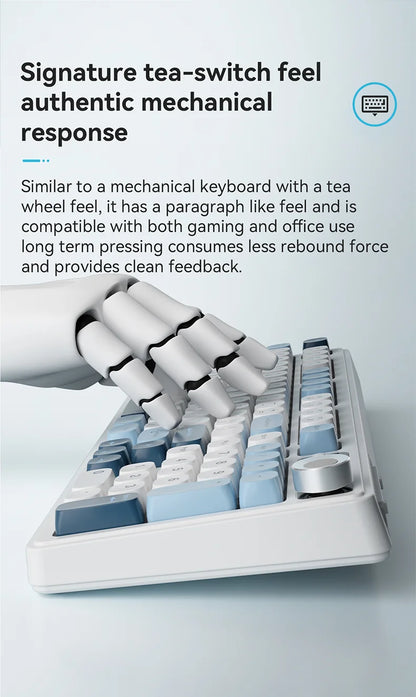 AJAZZ AF98 Wired/Wireless Keyboard Mechanical Feel Office Long Battery Life Three-Mode RGB Mixed Light ABS Keycaps Ergonomics