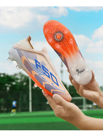 Nouvelles chaussures de football pour hommes, crampons pour terrain en herbe, de haute qualité, antidérapantes, légères, mi-hautes, pour les matchs en extérieur, chaussures de sport, très vendues pour l'entraînement.