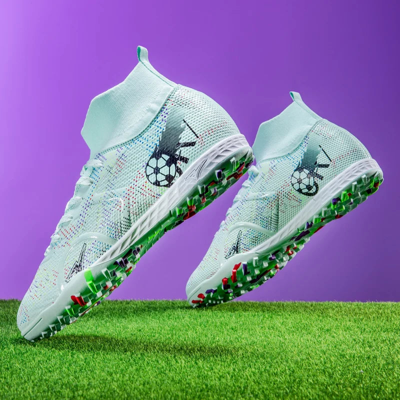 New Men Football Boots Training Soccer Shoes Breathable Grass Cleats Match Long Spikes Indoor Sneakers Ultralight Drop Shipping