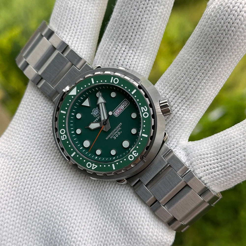 STEELDIVE Top Brand Day Function 47.5mm 300M Waterproof Sapphire Glass Ceramic Bezel NH36 Automatic Dive Can Tuna Watch for Men
