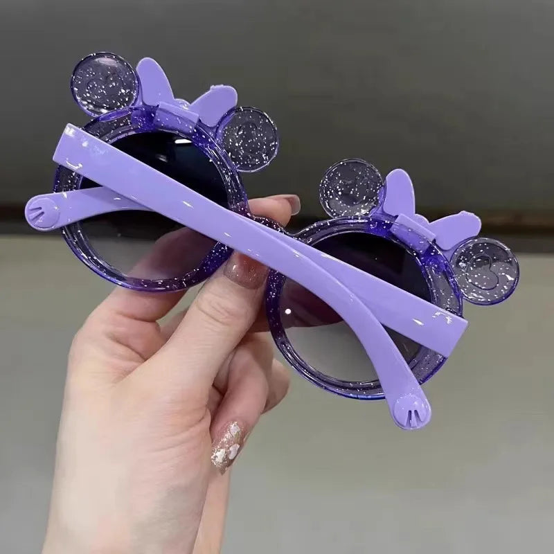 New Cute Crystal Bow Girls Children Sunglasses Fashion Trend Personalized Cartoon Sun Glasses Kids Shiny Eyewear