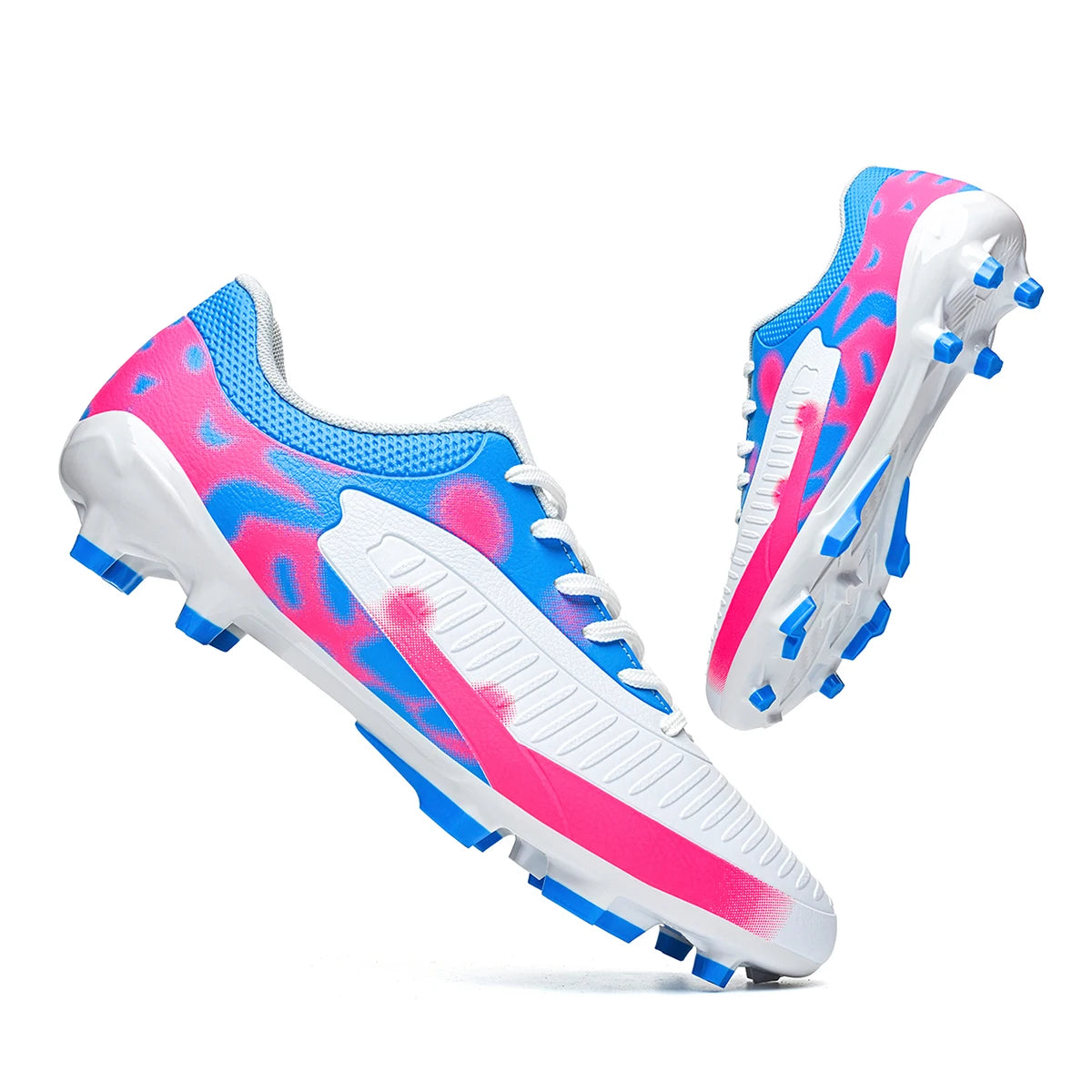 Chaussures de football pour terrain ferme AG FG pour hommes, en PU léger, avec crampons renforcés, pour entraînements de football en plein air pour adultes