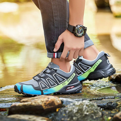 Zapatillas de senderismo para hombre, de exterior, con suela de goma antideslizante, tácticas de entrenamiento, ligeras y cómodas para senderismo, viajes y deporte