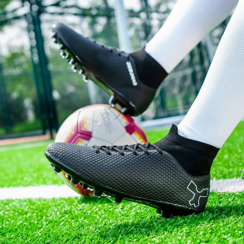 New Unisex Long Spike Football Boots Men Broken Nail Soccer Shoes AG/TF Training Soccer Cleats Sneakers Non-Slip Ankle Zapatos