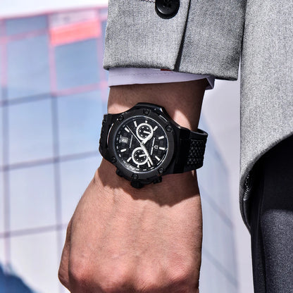 Relojes de cuarzo para hombre PAGANI DESIGN: cronógrafo deportivo de lujo, hermético, con agujas luminiscentes y cristal de zafiro con tratamiento antirreflectante