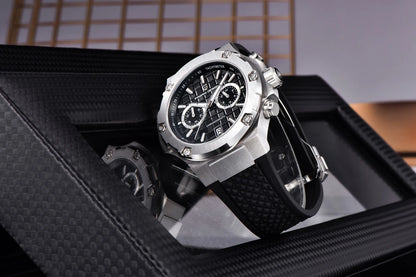 Relojes de cuarzo para hombre PAGANI DESIGN: cronógrafo deportivo de lujo, hermético, con agujas luminiscentes y cristal de zafiro con tratamiento antirreflectante