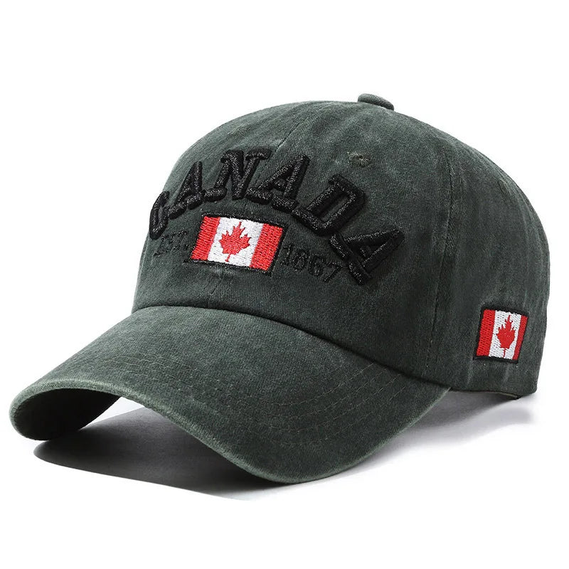 1 Unisex Outdoor Embroidered CANADA Baseball Cap - Adjustable, Sun-Protective & Casual, Ideal for Spring & Autumn Travel