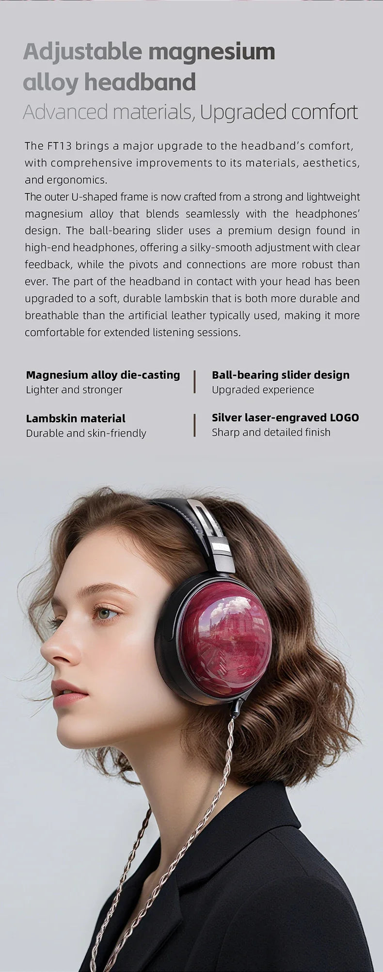 FiiO FT13 Audiophile Closed-Back Headphones Hi-Res Audio Wired HiFi Headphone