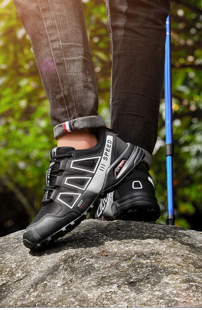 Zapatillas de senderismo para hombre, de exterior, con suela de goma antideslizante, tácticas de entrenamiento, ligeras y cómodas para senderismo, viajes y deporte