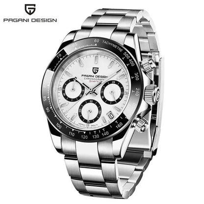 PAGANI DESIGN V2 40MM Reloj de cuarzo para hombre con esfera de meteorito, cristal de zafiro, cronógrafo retro y resistente al agua