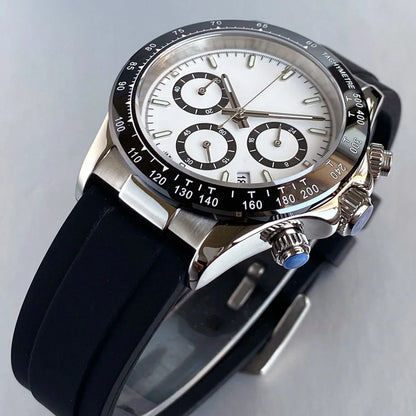 Luxury VK63 Men's Watch Quartz Movement Business Stop Watches 39mm Steel/Rose Gold Date Luminous Dial Fully Chronograph