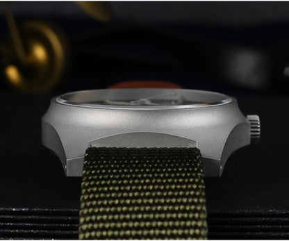 San Martin Pilot Watch 38mm NH35 Retro Military Automatic Mechanical Wristwatch Bead Blasted Case Waterproof 100m SN0137