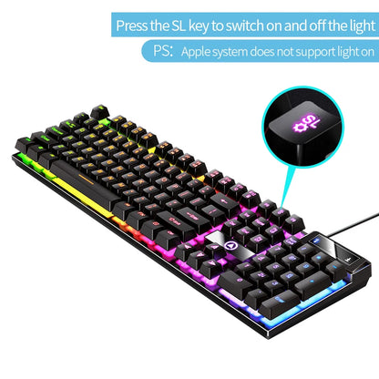 USB Wired Gaming Keyboard, 104 Keys Compatible with Windows Laptop/Computer/PC, Ergonomic Design, Office & Gaming Accessories