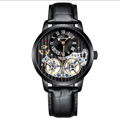 AILANG watch men's advanced expensive automatic mechanical watch Rome double tourbillon waterproof watch.