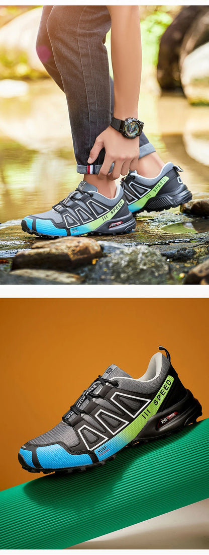 Zapatillas de senderismo para hombre, de exterior, con suela de goma antideslizante, tácticas de entrenamiento, ligeras y cómodas para senderismo, viajes y deporte