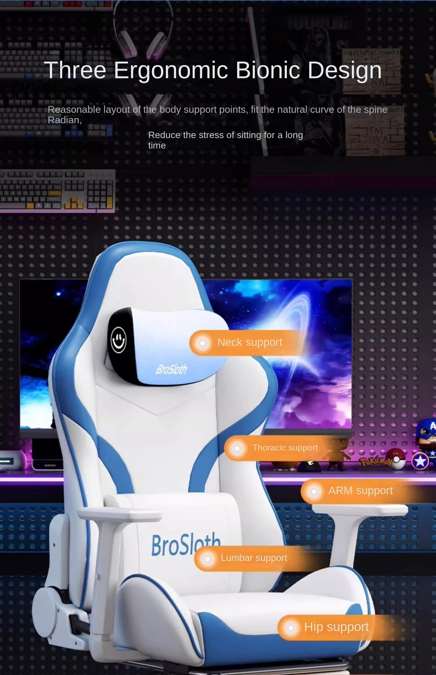 S6 Gaming Chair Comfortable Sedentary Ergonomic Adjustable Backrest Computer Chair Dormitory Lift Chaise gaming Live chair