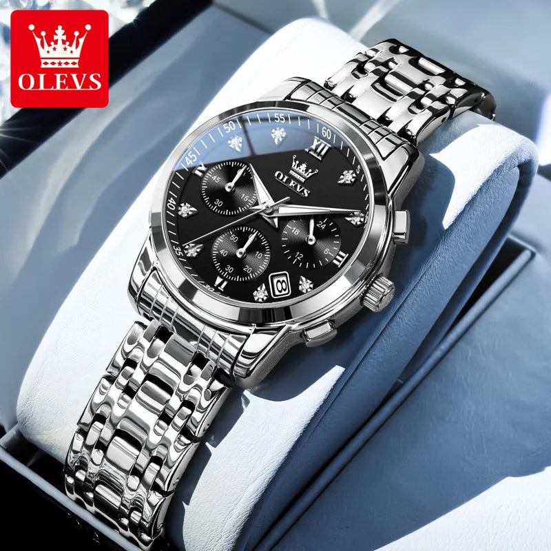 OLEVS 2858 Women Watch Luxury Brand Quartz Watch Waterproof Luminous Date Chronograph Women Bracelet Dress Diamond Watch Reloj
