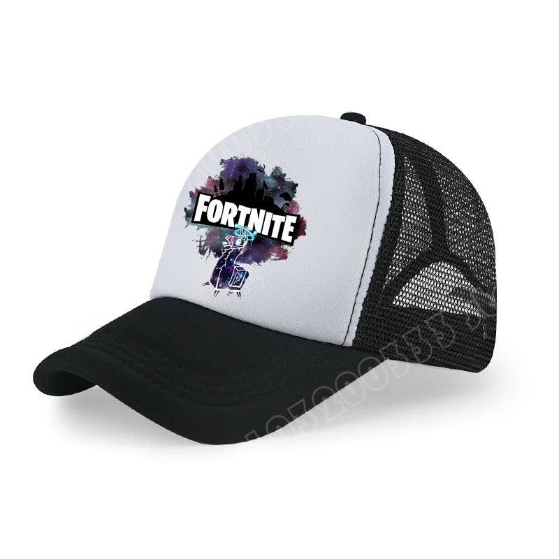 Fortnite Baseball Cap Cartoon Game Printed Hat Kids Summer Breathable Mesh Hat Adjustable Peaked Cap Childrens Birthday Gift
