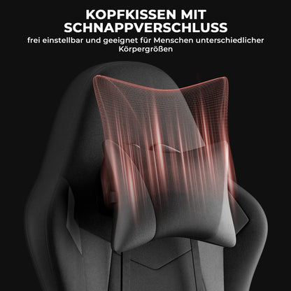 Gaming Chair Ergonomic Gaming Chair with Lumbar Support and Headrest, Gamer Chair Height Adjustable