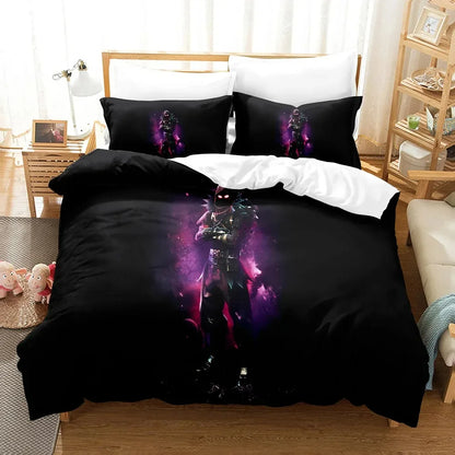 F-Fortnite 3PCS Bedding Set Battle Royale Kids Duvet Cover Quilt Pillowcase Double Size Victory Game Bedroom Linen Decoration