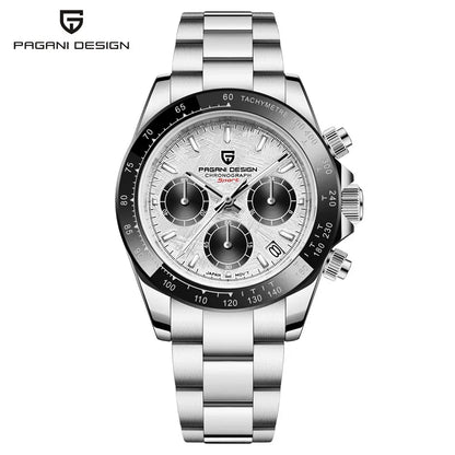 Montre-bracelet pour homme PAGANI DESIGN – Chronographe de luxe, mouvement à quartz MIYOTA VK63, verre saphir, étanche, style sportif