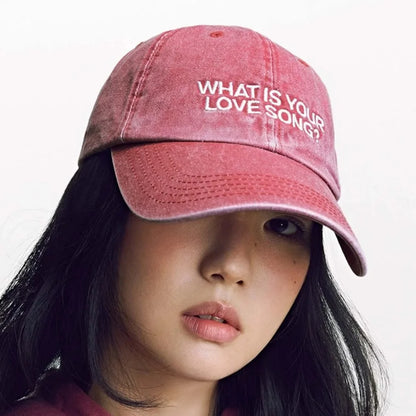 K-pop coreano "What Is Your Love Song" - Cappellino in maglia con ricamo - Cappellino da concerto del tour mondiale - Cappellini da baseball alla moda per donna e uomo - Cappellini da esterno
