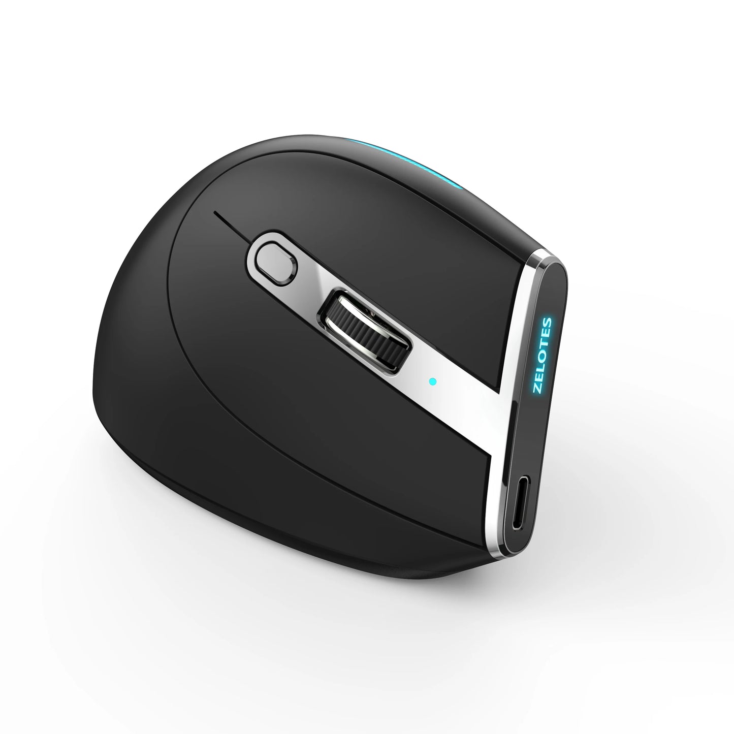 ZELOTES F36 Vertical Wireless Mouse Bluetooth Ergonomic Mice Rechargeable Programmable Gaming Mouse 2.4G 2400DPI for Laptop PC