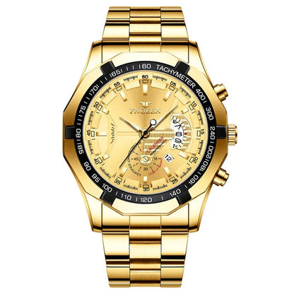 Reloj de pulsera para hombre, de estilo militar, informal o deportivo, de cuarzo, de una marca prestigiosa, totalmente de acero, resistente al agua