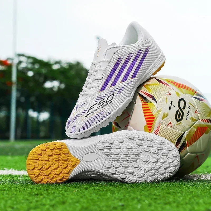 Nouvelles chaussures de football pour hommes, baskets confortables, chaussures de football professionnelles à cheville haute, chaussures de sport unisexes antidérapantes TF/FG pour garçons