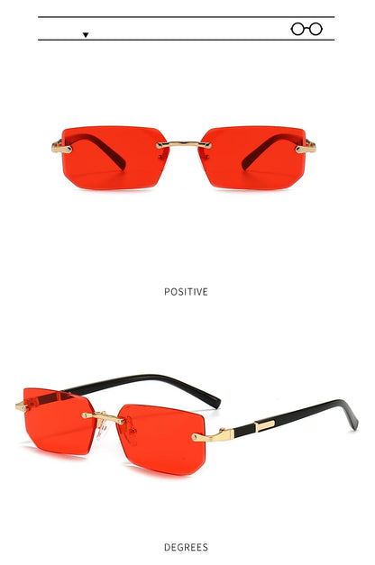 10 Pairs Per Set Wholesale Sunglasses For Women Fashion Rectangle Rimless Outdoor Eyewear Simple Casual Square Sun Glasses