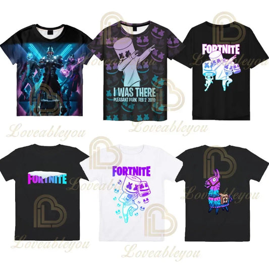 Boys Girls Cartoon T-shirt Fortnite T-shirt Battle Royale 3D 3 to 14 Years Victory Royale Game Kids Tops Teen Clothes