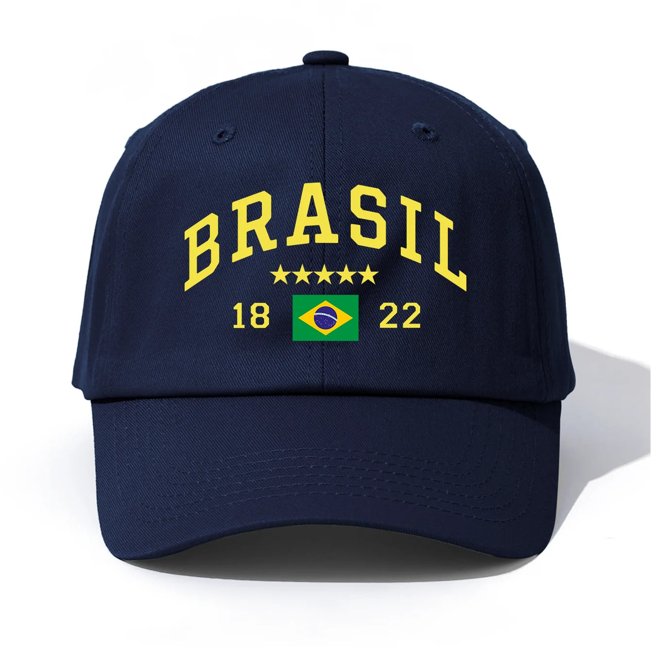 1pc BRASIL Print Baseball Cap for Adults,Minimalist Retro Style Casual Soft Adjustable Dad Hat,Perfect As Gift