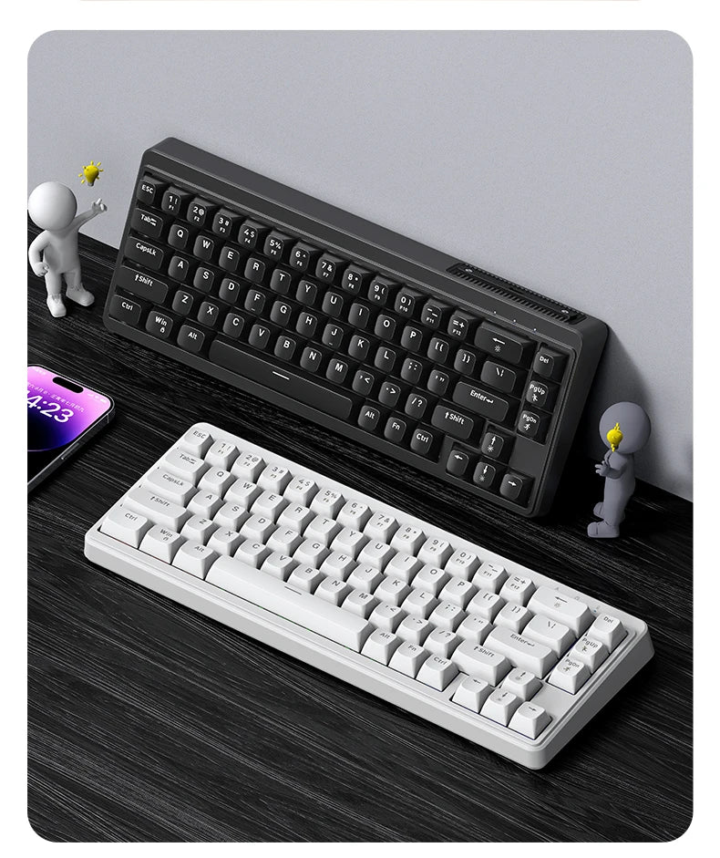 FREEWOLF M68SE 68 Key Mini Wired Keyboard RGB Backlit Type-C 68% Layout Compact Gaming Office PC Laptop