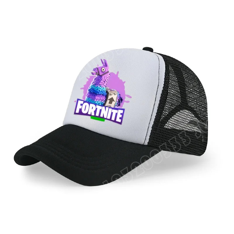 Fortnite Baseball Cap Cartoon Game Printed Hat Kids Summer Breathable Mesh Hat Adjustable Peaked Cap Childrens Birthday Gift