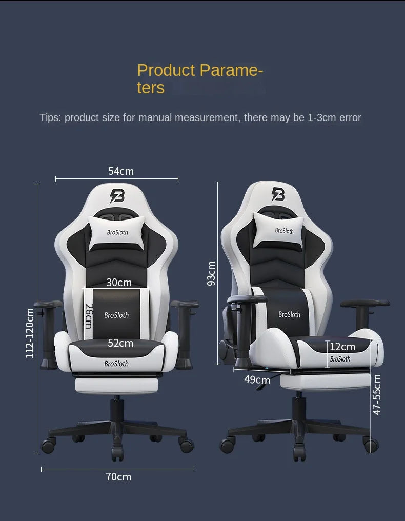 S8 Gaming Chair with 3D Armrests, Adjustable Backrest, Computer Office Chair, Nylon Feet, Gaming Streamer Chair