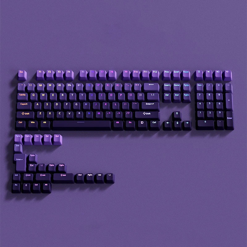 Black Pink Gradient Keycaps For Cherry MX Switch Mechanical Keyboard OEM Profile PBT Keycap Backlit RGB Gamer ISO Layout Key Cap