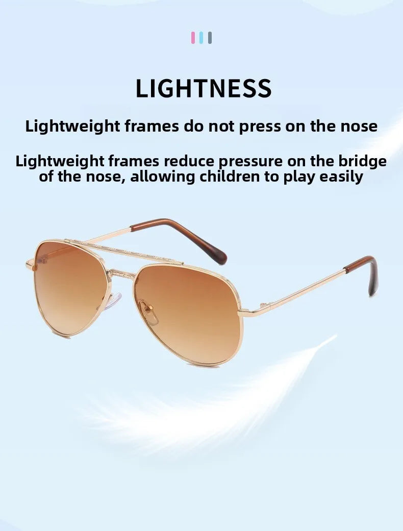 2025 UV400 Metal Children's Sunglasses for Boys and Girls, Toad Glasses for Children Sunglasses Boys And Girls Baby Aviator