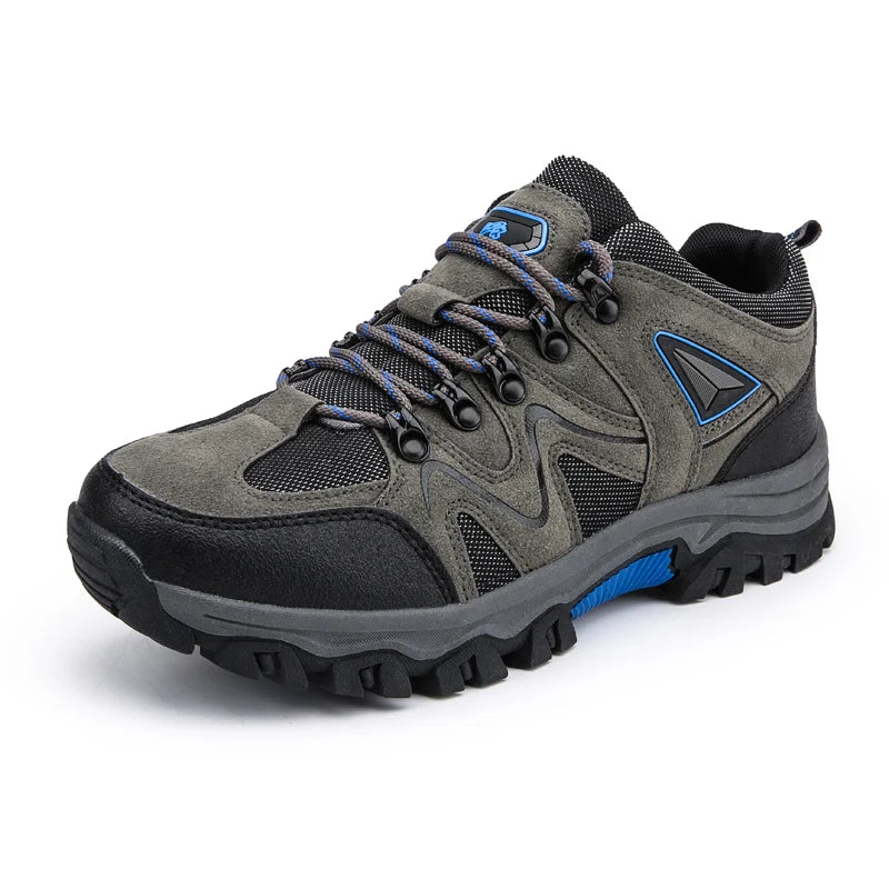 Suede Leather Men Hiking Shoes Outdoor Trail Trekking Sneakers Men Non-slip Breathable Climbing Shoes Men Mountain Sports Shoes