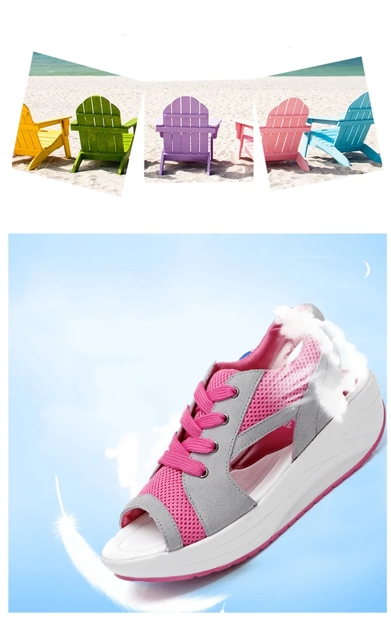 Women Sandals 2023 New Lady Platform Chunky Sandals Comfortable Women's Sandals Open Toe Casual Summer Sports Shoes