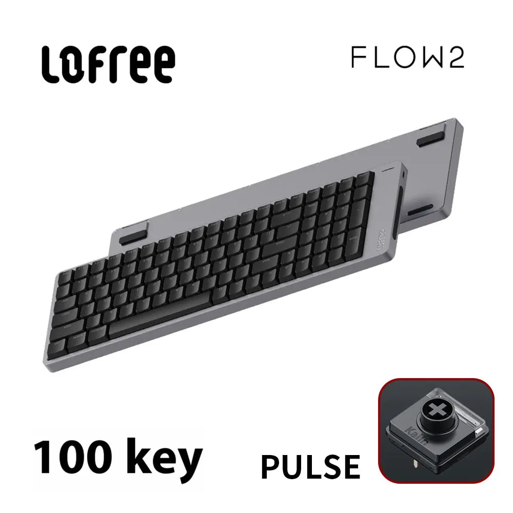 Lofree FLOW2 Mechanical Keyboard Business Office Wireless Bluetooth Wired Quiet & Gentle Sound Compatible Mute Aluminum Lump