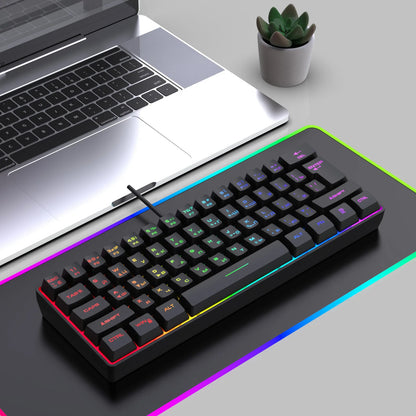 Russian Keyboard English RGB Lighting 61 Keys 60% Layout Gaming Keyboard ISO USB Wired Full Key No Impact K401 For Game Office