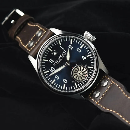 Reloj mecánico para hombre Hruodland 2025 nuevo, Seagull ST3620, piloto retro 43MM, luminiscencia Bgw-9, cristal de zafiro, turbina