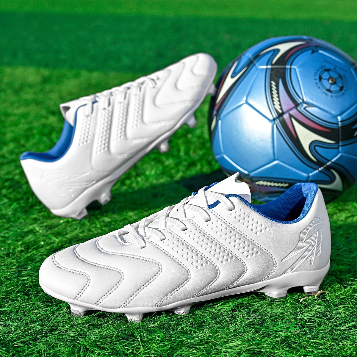Sport Field AG/FG Soccer cleats，PU Fabric Sweat-wicking Upper，TPU Wear-resistant Sole，Sturdy Durable for Men Women Kids