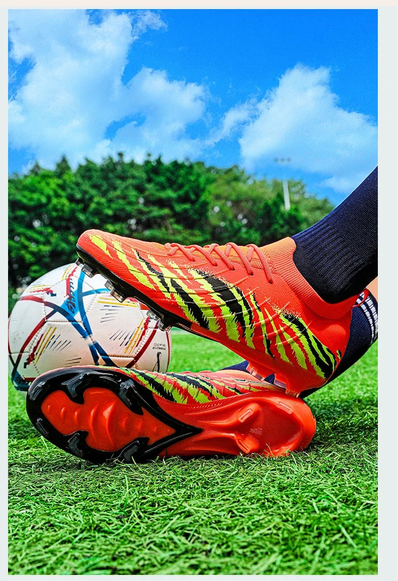 Botas de fútbol para hombre, deportivas, ultraligeras y antideslizantes, para exterior, tacos de adulto para partido, unisex, cómodas para césped, alta calidad